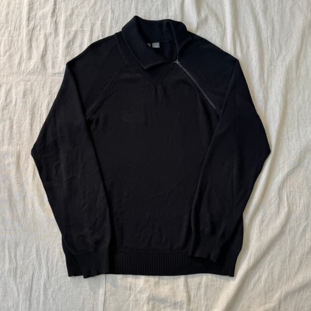 아르마니 익스체인지 사선 지퍼 카라 니트 XL