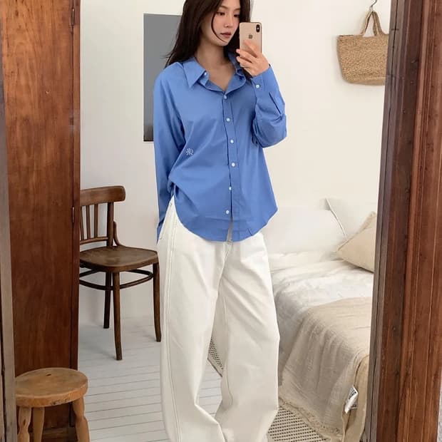 시티브리즈 여성 링클 프리 화이트 셔츠