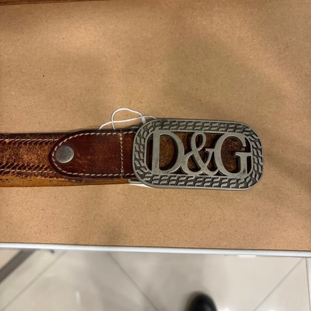 돌체앤가바나 D&G 버클 로고 가죽 벨트 