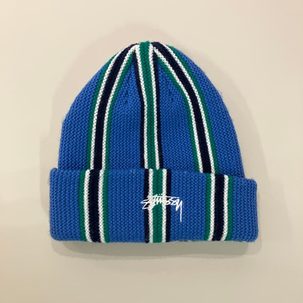 스투시 스트라이프 비니 