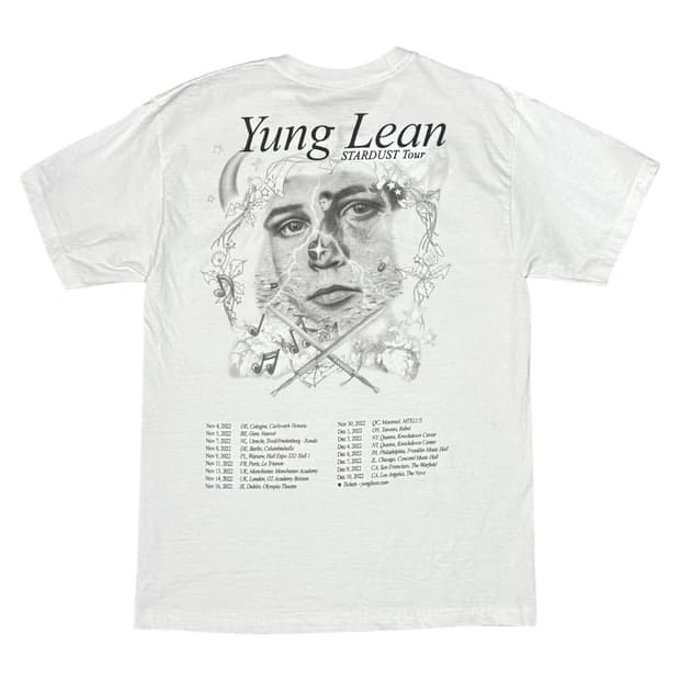 2022 yung lean 스타더스트 투어 머천다이즈 반팔 티셔츠