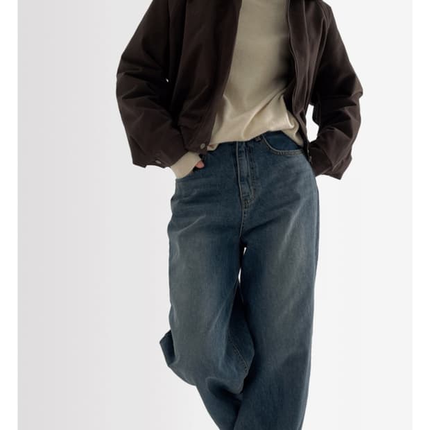 어텀 래글런 브라운 봄버 누빔점퍼 자켓