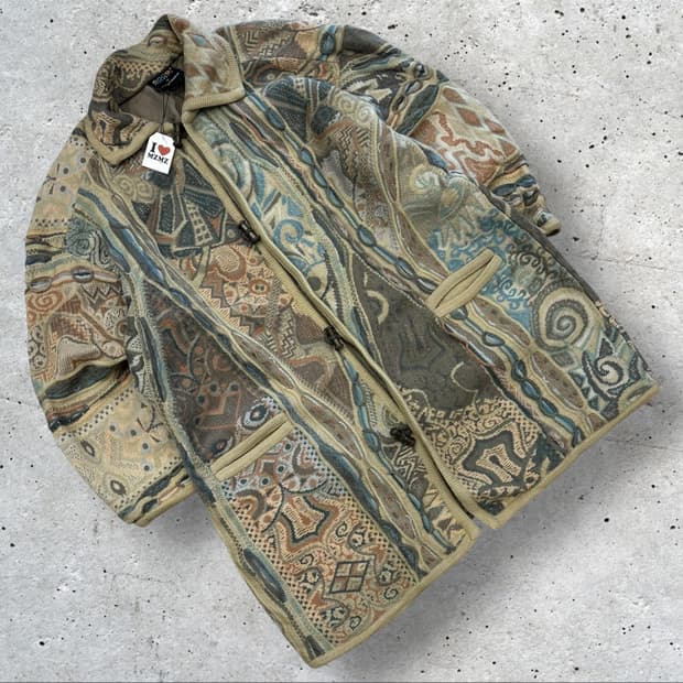 [M] COOGI 쿠지 패턴 니트 코트 자켓 빈티지 A618