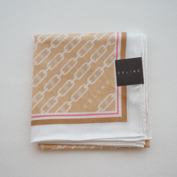 셀린느 로고체인 손수건-오렌지