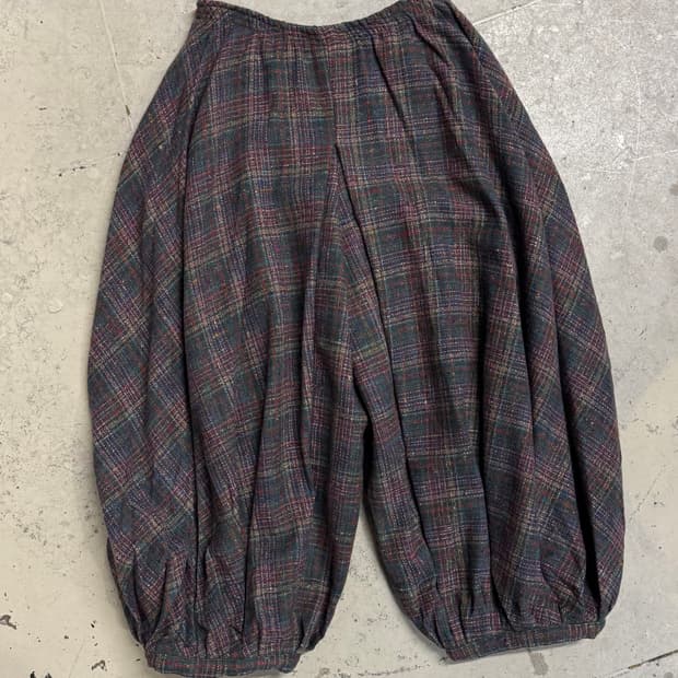 90s Missoni 미쏘니 체크패턴 울 벌룬팬츠 