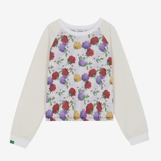 노컨텐츠 Flower Raglan T _ Ivory