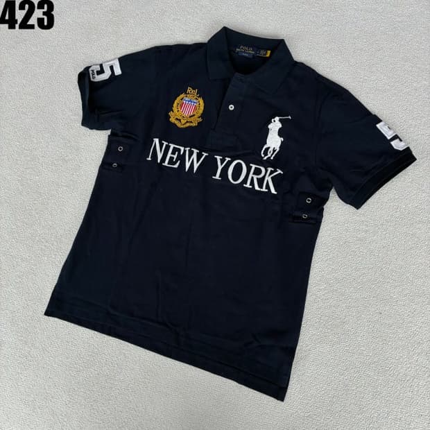 폴로 랄프로렌 뉴욕 블랙 반팔 폴로티 치프키프 100