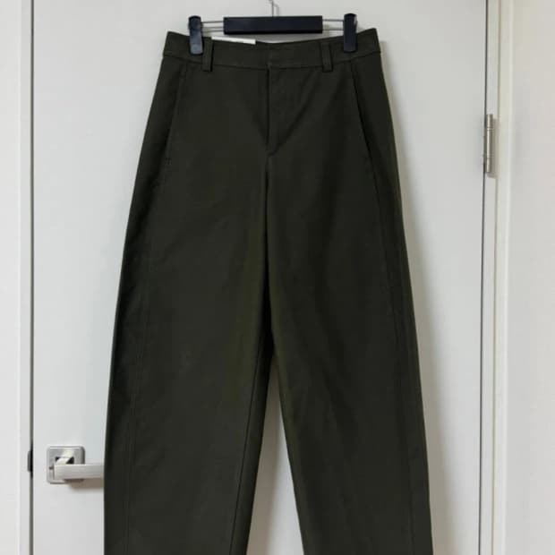 급처 유니클로 저지베렐레그팬츠 카키 와이드팬츠