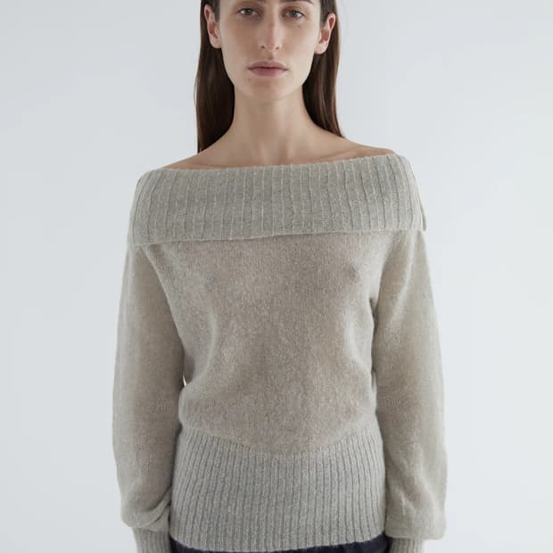 (S) 팔로마울 NO.2714 Sofre 오프숄더 니트 그레이