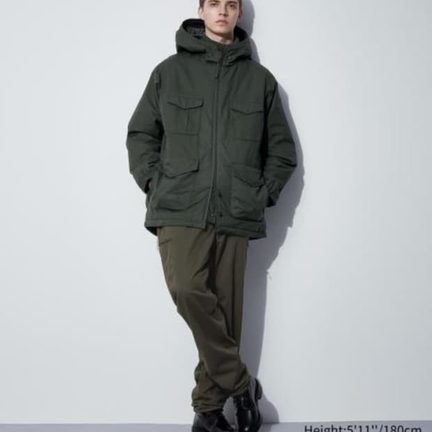 유니클로 엔지니어드 가먼츠 퍼프테크 유틸리티 자켓 올리브 L 유니 엔가