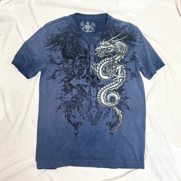 빈티지 y2k 오리엔탈 그런지 그래픽 티셔츠