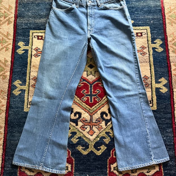 70s usa 리바이스 66전후기 646 벨바텀 플레어 데님 팬츠