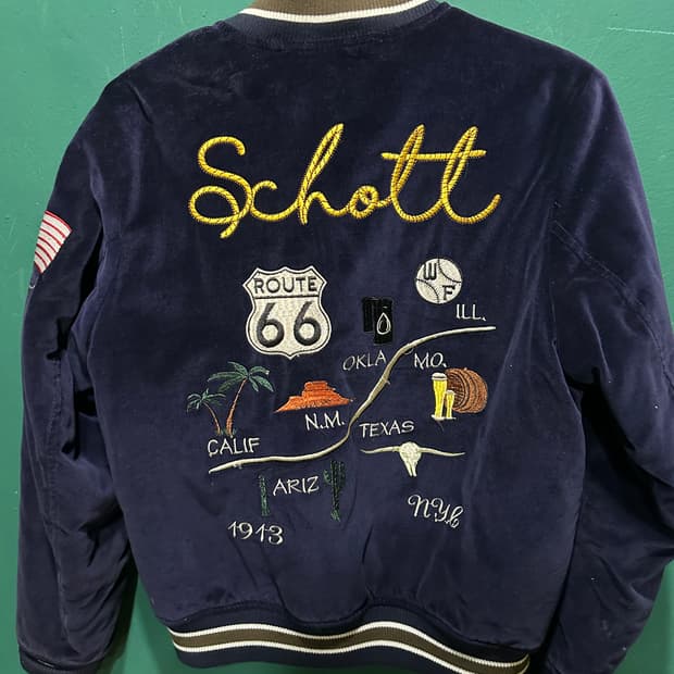 쇼트 벨벳 블루종자켓 M