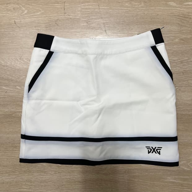 PXG 여성 골프웨어 배색 라인 스판 골프 스커트 [화이트] S