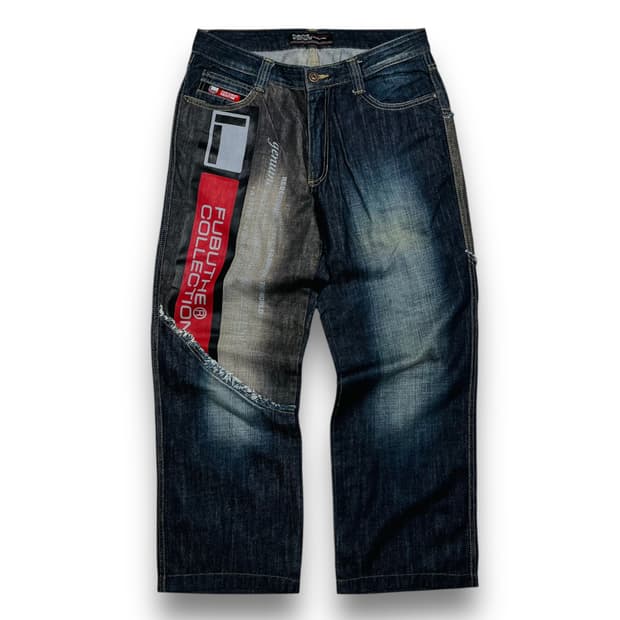 후부 빅로고 데님 올드스쿨 힙합 빈티지 팬츠
