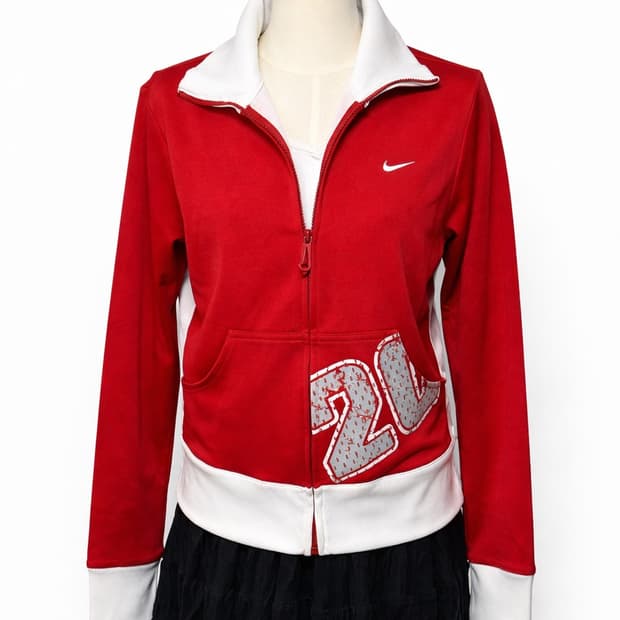나이키 y2k 빈티지 레드 배색 트랙집업 M