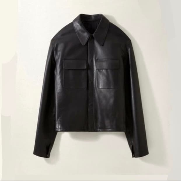 20FW 르메르 라지카라 레더 블루종 다크브라운 46