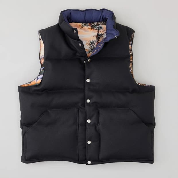 NICENESS GASTON 피나클 레더 리버시블 다운 베스트 L