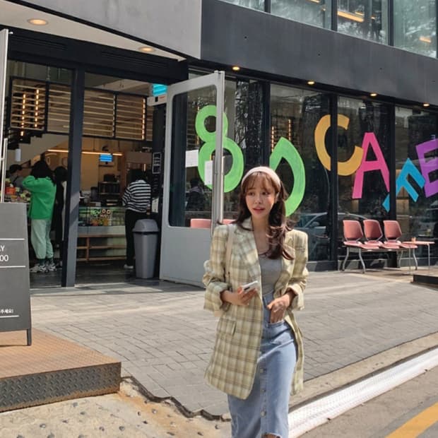 데얼쉬이즈 체크자켓