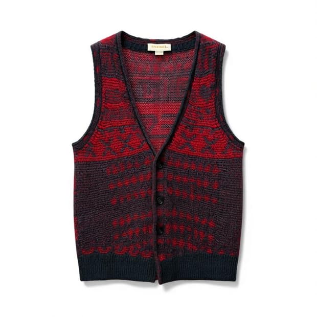 DIESEL 디젤 니트 베스트 래드 그레이 XXS