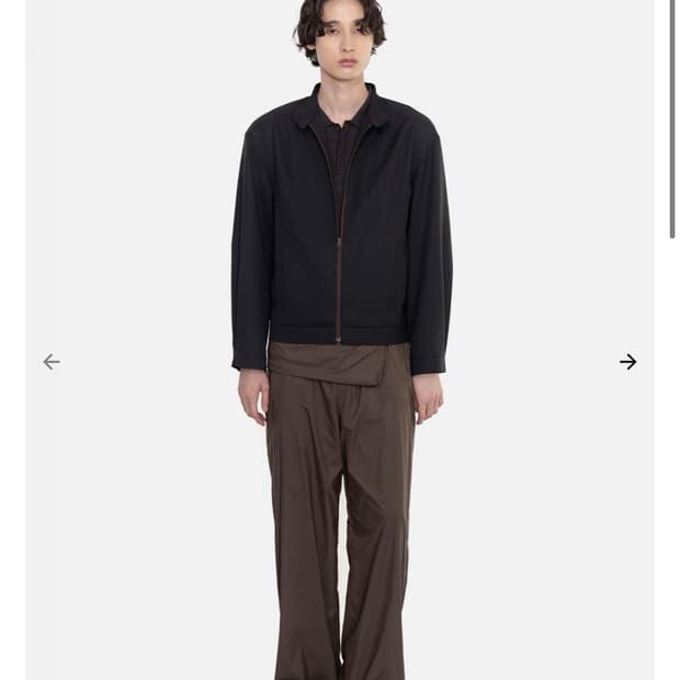 [L]  AMOMENTO Wool Stripe Zip-Up Jumper