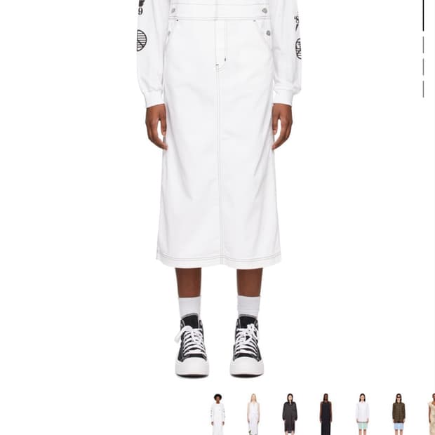CARHARTT WIP 화이트 빕 드레스 S