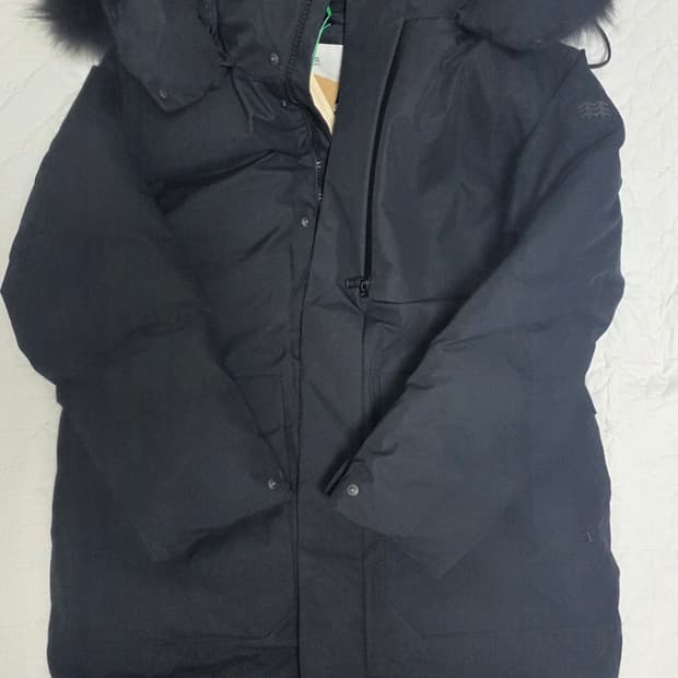 (새상품)코오롱 안타티카 롱 25FW 블랙 95 1회착 폭스퍼 구스다운