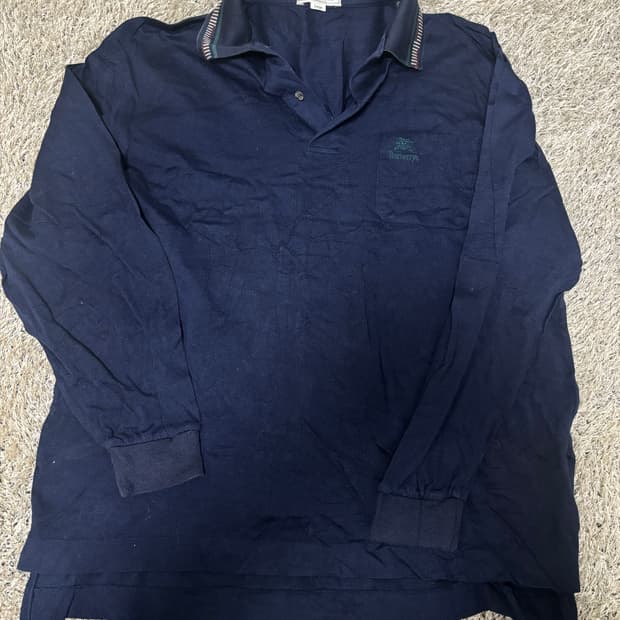 일제 버버리 긴팔 카라티 사이즈 100