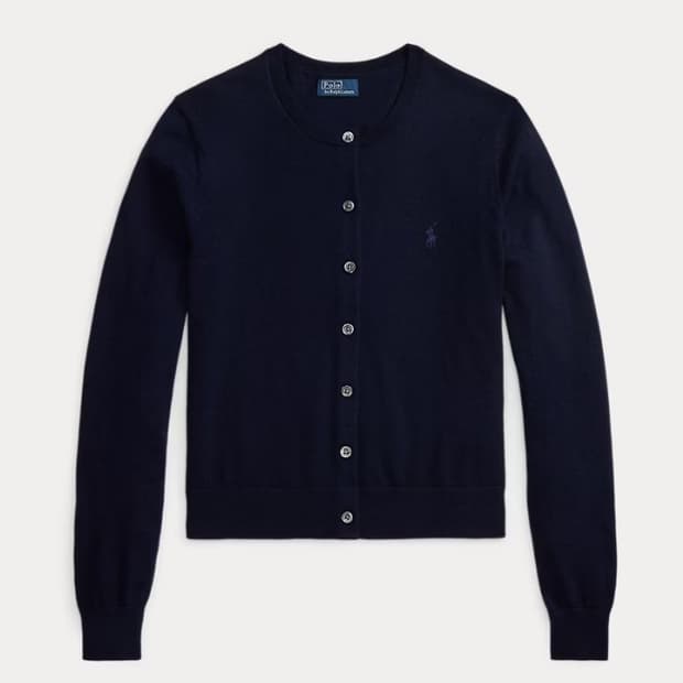 폴로 랄프로렌 포니 울 앙고라 크루넥 가디건