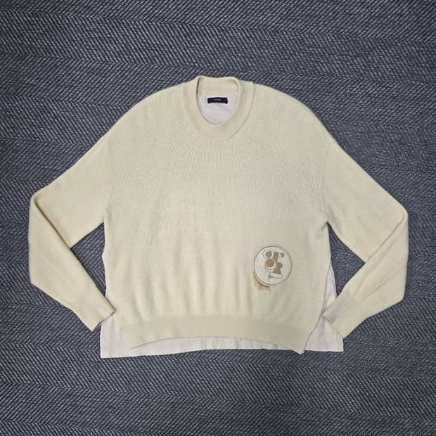 한섬 시스템 SYSTEM 아이보리색 니트티