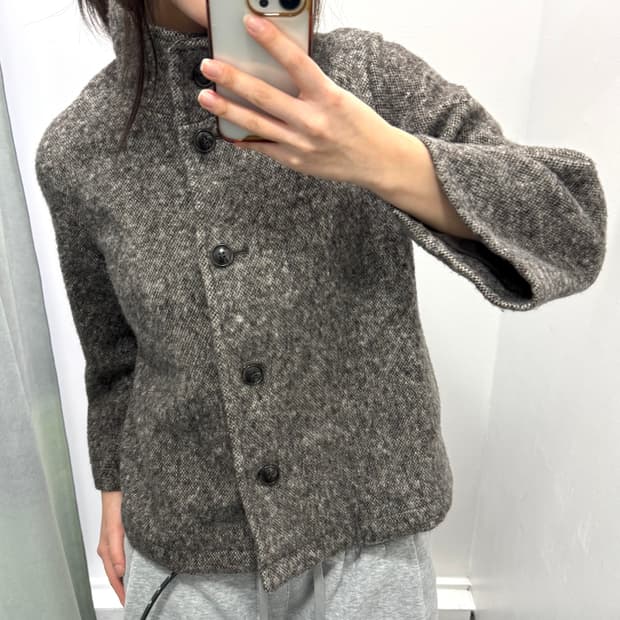 무인양품 그레이 울 코트