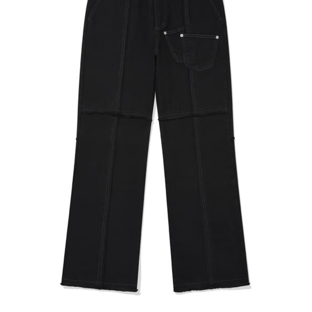 Double Pocket Incision Jeans/Black