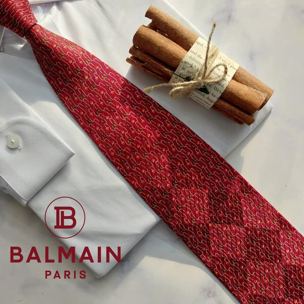 발망 실크 미니 플로럴 지오메트릭 넥타이 9.9cm A+등급 K1602
