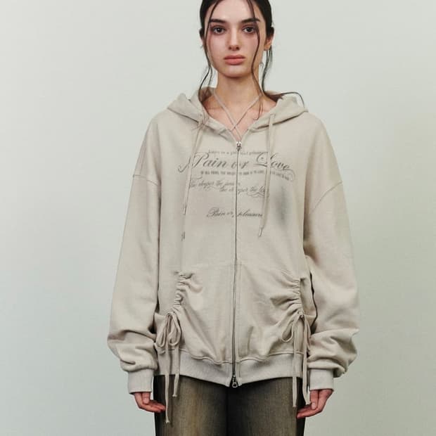 페인오어플레져 포그 투웨이 후드집업 베이지