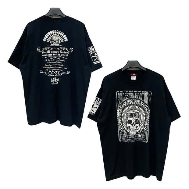 JPN 3GDF 재팬 빈티지 스컬 반팔티 2XL