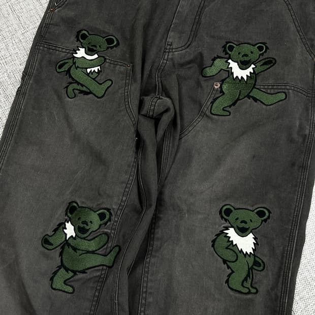 디스이즈네버댓 그레이트풀데드 댄싱베어 더블니 팬츠 L