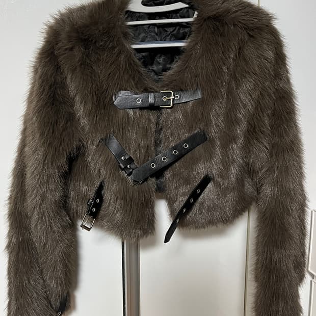 빈티지 버클 퍼자켓