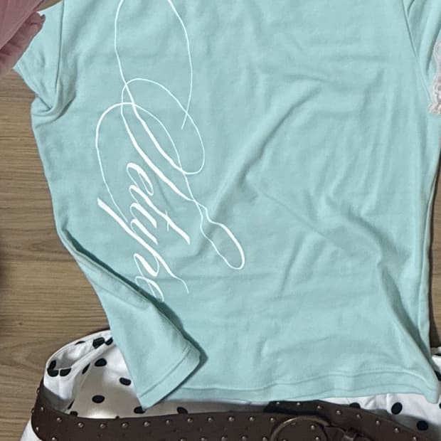 셋업이엑스이 레이스 민트 티셔츠 lace t shirt mint