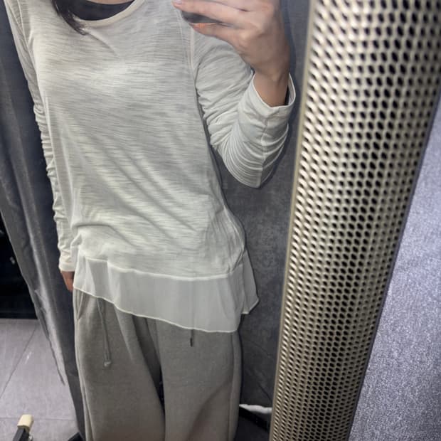 BCBGMAXAZRIA 쉬폰 레이어드 티