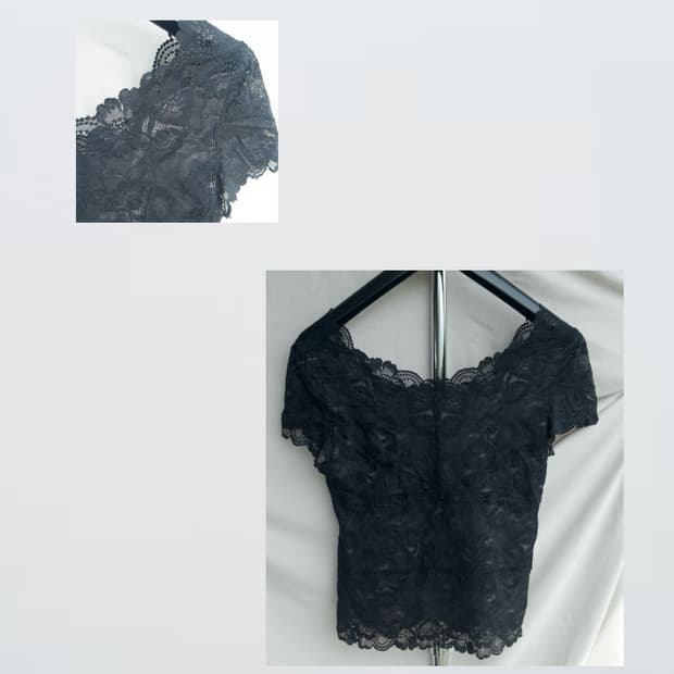 Black Lace Top 블랙 레이스탑