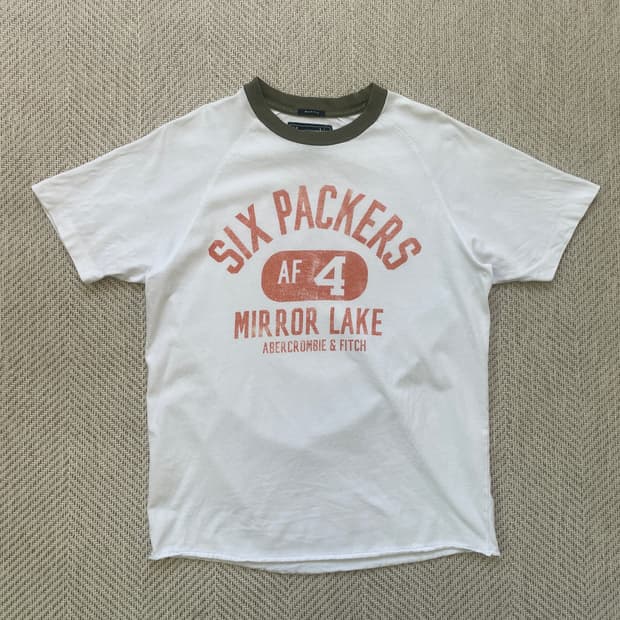 아베크롬비 six packers 배색 반팔티셔츠