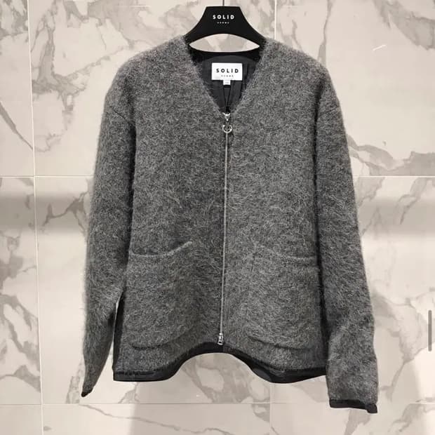 솔리드옴므 25fw 알파카 브이넥 집업 가디건(46) 새상품급