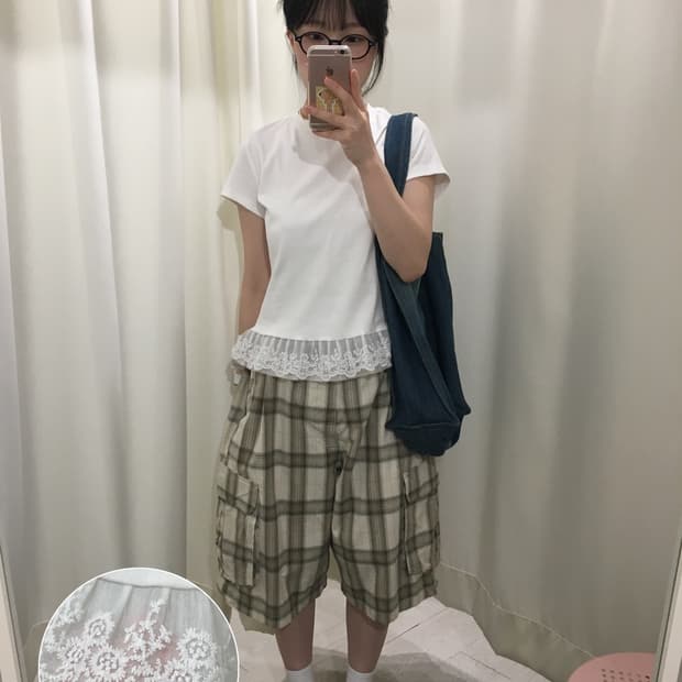 프릴 레이스 티셔츠