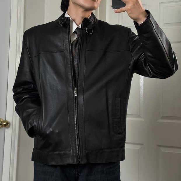 Ecrase 레더 바이크 자켓 양가죽 100%