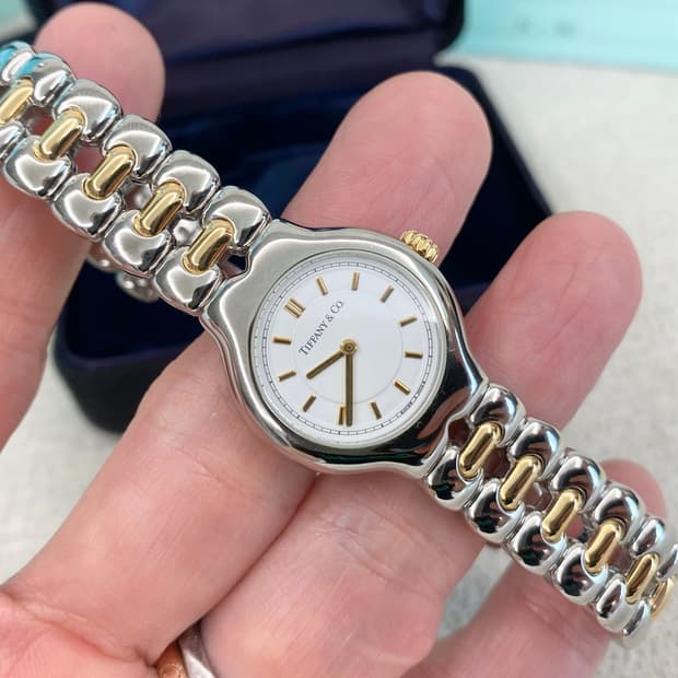 티파니 티솔로 24mm 스몰 쿼츠 18k 콤비 쿼츠