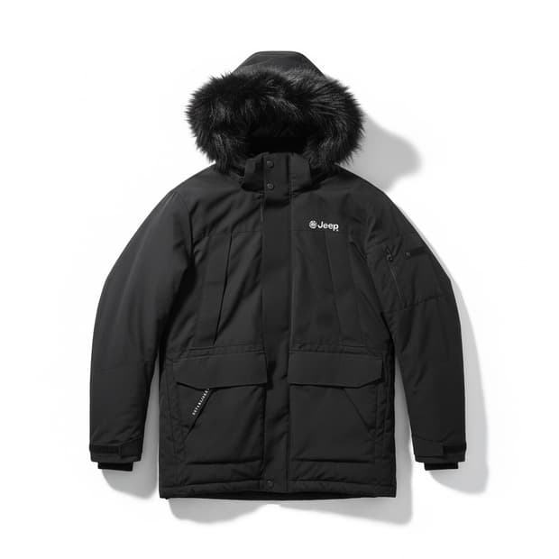 Jeep 지프 후드 블랙 다운 패딩