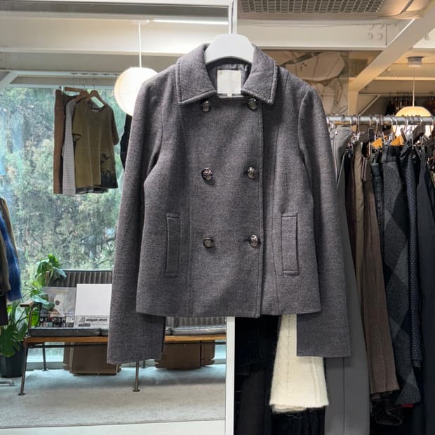 쿠미쿄쿠 울 더블 브레스티드 자켓