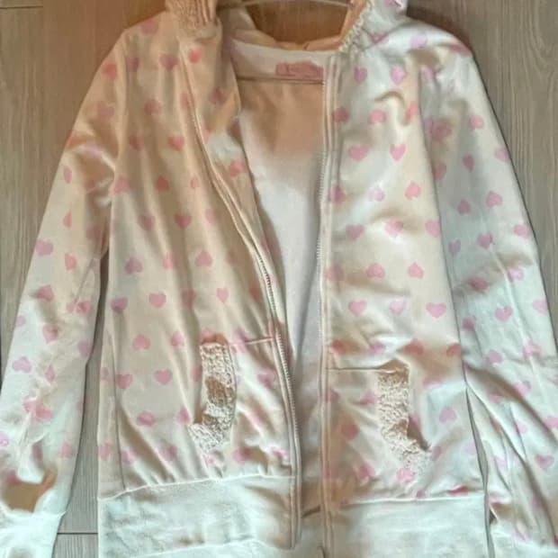 히메갸루 후드집업 핑크하트 핀터깔 