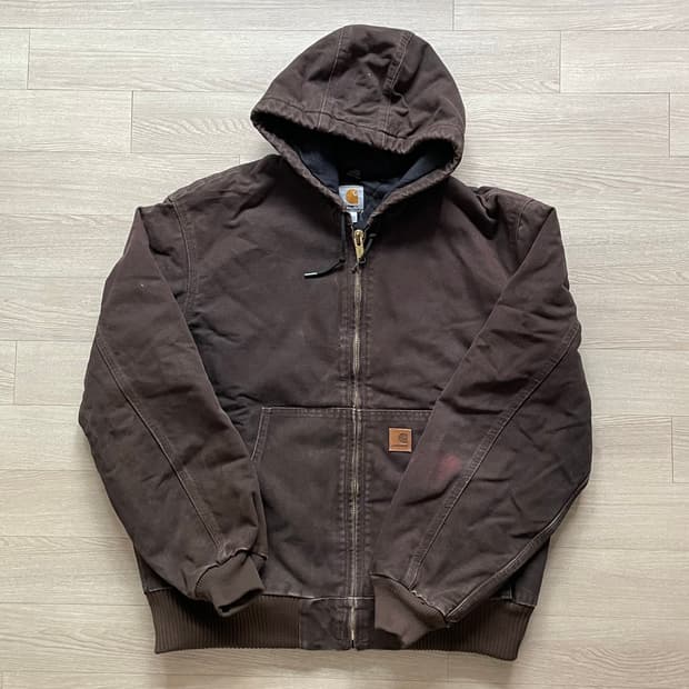칼하트 j130 DKB 다크 브라운 액티브 자켓 샌드스톤