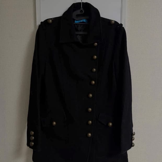 vintage diagonal line napoleon coat